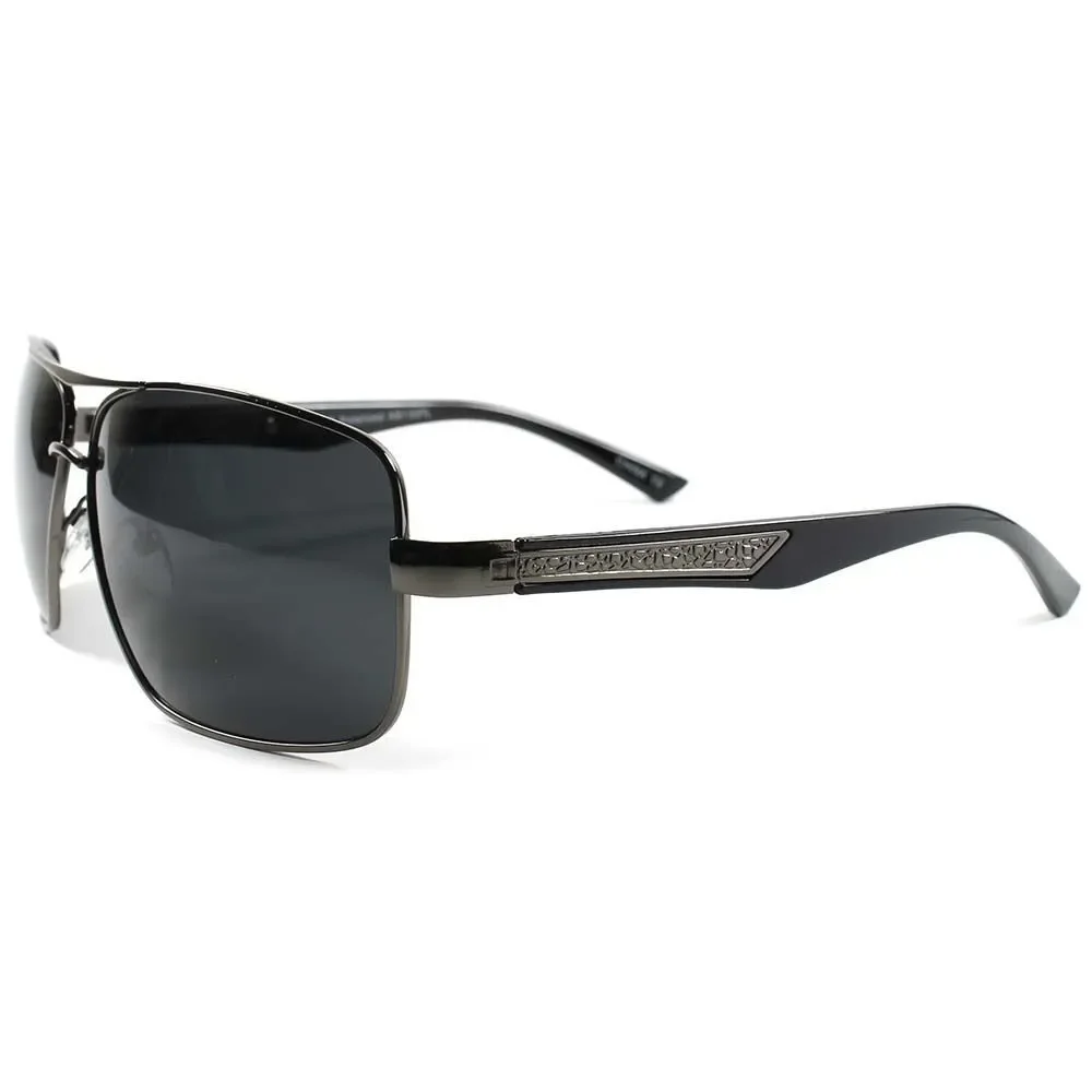 Anti Glare Driving Stylish Black Air Force Style Rectangle Polarized Sunglasses